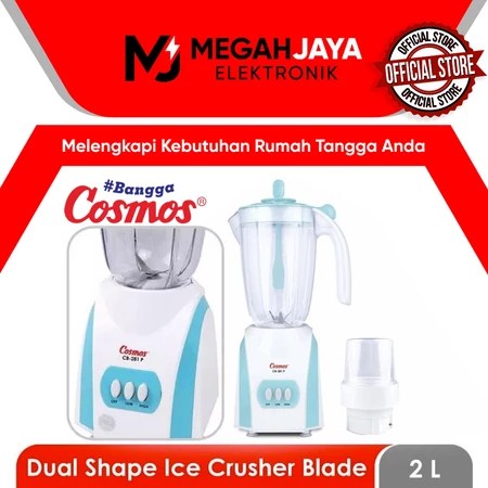 COSMOS BLENDER 2 IN 1 CB281P / CB-281 P / CB 281P (PLASTIK / 1 LITER) GARANSI RESMI