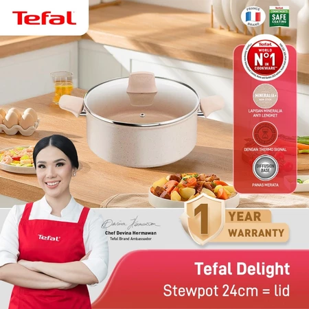 Tefal Delight Stewpot 24cm+lid - Premium Cookware / Panci Anti Lengket
