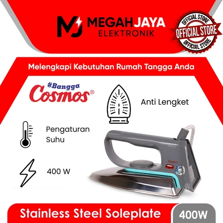 COSMOS SETRIKA STAINLESS STEEL CIS 318 F1 / CIS318 F1 / CIS-318 F1 (400W) GARANSI RESMI
