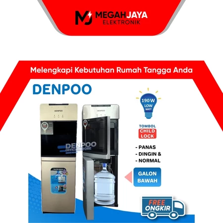 DENPOO DISPENSER GALON BAWAH DDB-59 / DDB 59 (NORMAL, COLD AND HOT) GARANSI RESMI