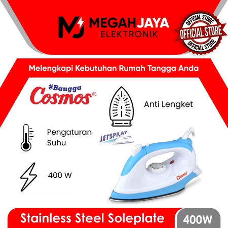 COSMOS SETRIKA JETSPRAY STAINLESS STEEL CIS 438 / CIS-438 / CIS438 (400W) GARANSI RESMI