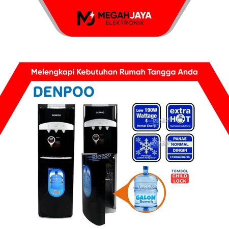 DENPOO DISPENSER GALON BAWAH DDB-29 / DDB 29 (NORMAL, COLD AND HOT) GARANSI RESMI