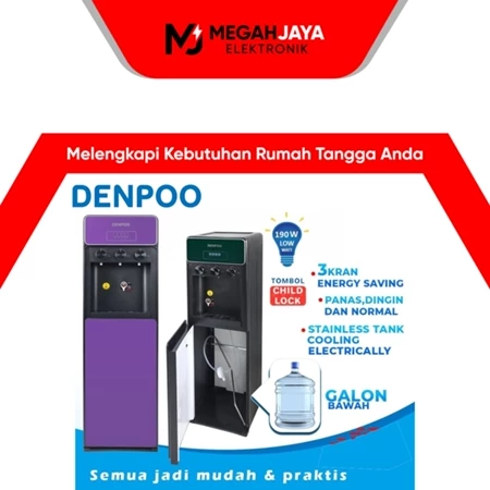 DENPOO DISPENSER GALON BAWAH DDB-39 / DDB 39 (NORMAL, COLD AND HOT) GARANSI RESMI