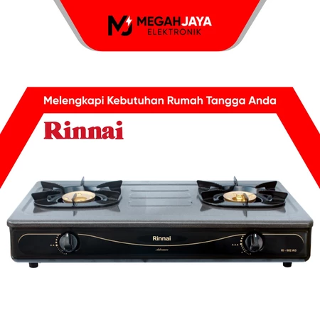 RINNAI KOMPOR RI 602AG / RI-602AG / RI 602 AG / RI602 AG (2 TUNGKU) GARANSI RESMI