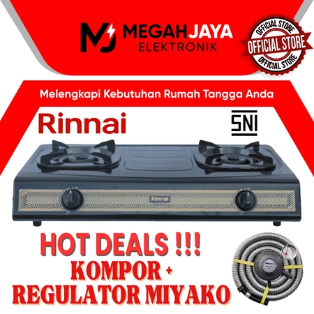 PAKET HEMAT KOMPOR + REGULATOR RINNAI RI 522S / RI-522S / RI 522 S / RI522 S (2 TUNGKU)