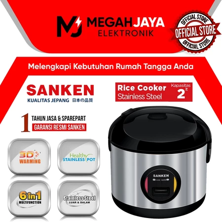 GROSIR SANKEN RICE COOKER / MAGIC COM STAINLESS STEEL 6 IN 1 SJ-3000 /SJ 3000 / SJ 3030 (2 LITER) GARANSI RESMI