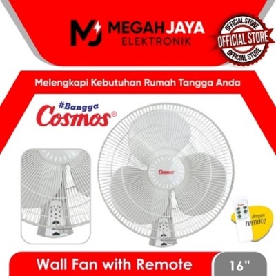 COSMOS WALL FAN / KIPAS ANGIN DINDING + REMOTE 16 WFCR / 16-WFCR / 16WFCR (16 INCH) GARANSI RESMI