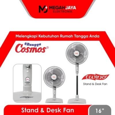 COSMOS TWINO 2 IN 1 STAND FAN + DESK FAN / KIPAS ANGIN 16SN / 16-SN (16 INCH) GARANSI RESMI