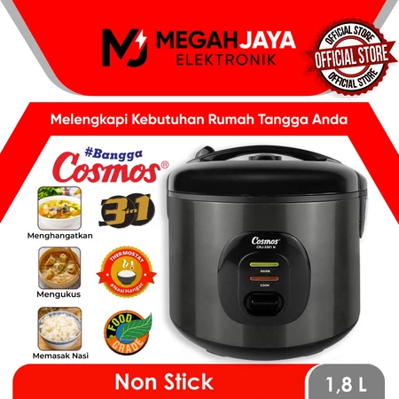 COSMOS RICE COOKER / MAGIC COM CRJ3301 N BLACK SERIES / CRJ 3301N BLACK/ CRJ-3301 NB (1,8 LITER) GARANSI