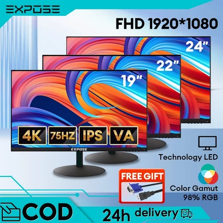 Monitor PC Monitor 24 inch curved 75Hz/165Hz desktop ips komputer monitors