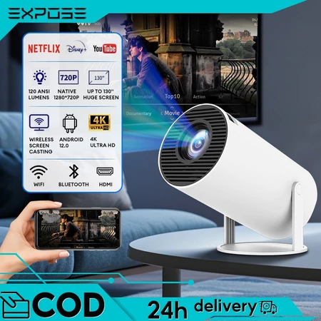 Android Projector HY300 Pro 200 ANSI Lumens Portable Projector HD 1080P Bluetooth1G+8G Android 12.0
