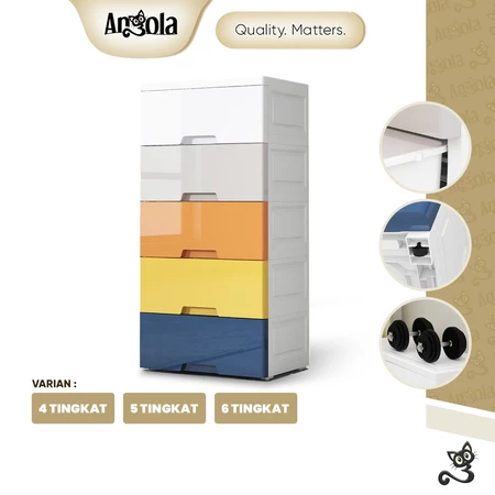 ANGOLA Lemari Pakaian Plastik Minimanlis C11-C13 Lemari Susun Serbaguna/Drawer Storage Cabinet/Laci Kecil