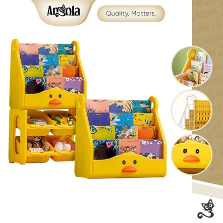 ANGOLA Rak Buku Anak Bebek C01/C02 Baby Bookshelf Rack/Tempat Penyimpanan Buku dan Laci Mainan Anak