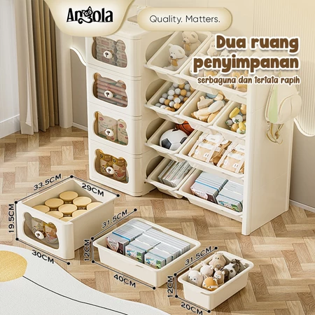 ANGOLA Rak Laci Mainan Anak Serbaguna C03-C04 Rak Susu Diapers Pempers Boneka Anak Serbaguna