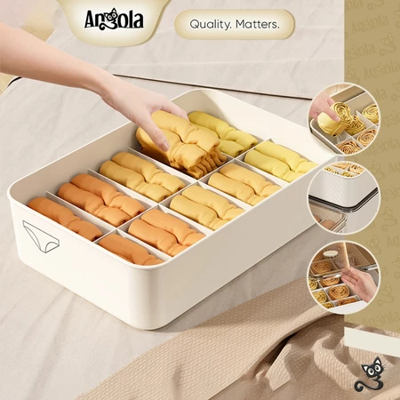 ANGOLA Storage Box C40-C42 Kotak Penyimpanan Pakaian Dalam Kaos Kaki Dengan Tutup