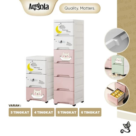 ANGOLA Lemari Plastik Tingkat G01-G04 Laci Susun/Cabinet Plastik Rak Susun Penyimpanan Serbaguna