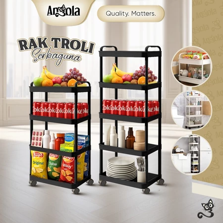 ANGOLA Rak Troli Serbaguna G07/G08 Rak Dapur / Rak Kamar Mandi / Rak Penyimpanan Multifungsi