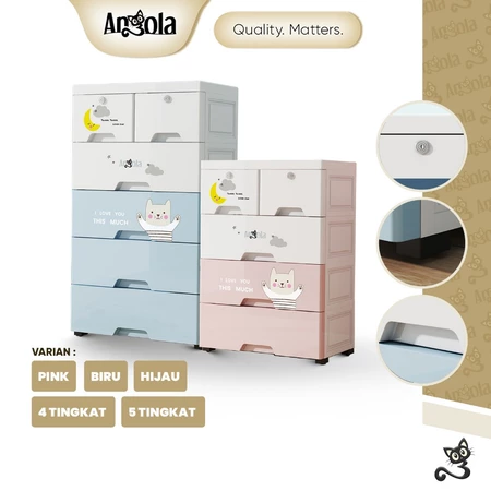 ANGOLA Lemari Pakaian Anak 4 5 Tingkat C70-C71 Tempat Penyimpanan Mainan/Snack/Baju Serbaguna