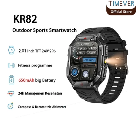 Jam Tangan Pintar Smart Watch TIMEVER KR82 GPS 650 mah tahan air 1ATM am tangan militer ketinggian tekanan udara dan kompas GPS SE Smart