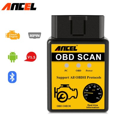 Ancel ELM327 V1.5 OBD2 Alat Diagnostik Mobil Bluetooth Pembacaan Kesalahan Kode Mesin Lebih Jelas ODB Authorized Store