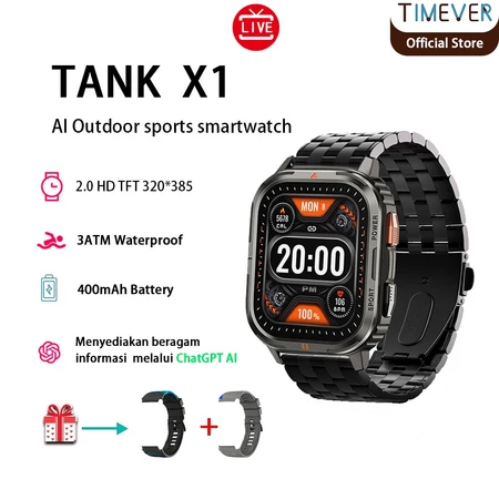 EXCLUSIVE TANK X1 Al smartwatch bluetooth call 3ATM tahan air jam tangan wanita pna | jam tangan militer | fitness tracker Cerdas