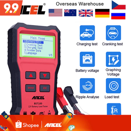 ANCEL BST100 Professional 12V Car Battery Tester Digital Car Battery Analyzer Battery Health Analyzer Car Battery Checker Battery