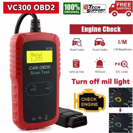 ANCEL VC300 CAN OBD2 Scanner Code Reader Car Check Engine Automotive Diagnostic Tool Supports All OBD II Protocols