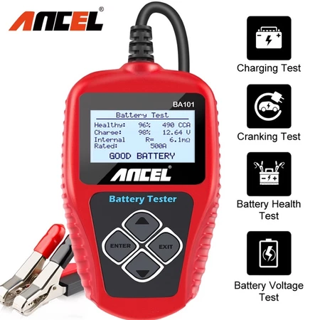 Ancel Ba101 12V Car Battery Tester Digital Analyzer Tester Battery Sepeda Motor Mobil Tester ODB Official Store