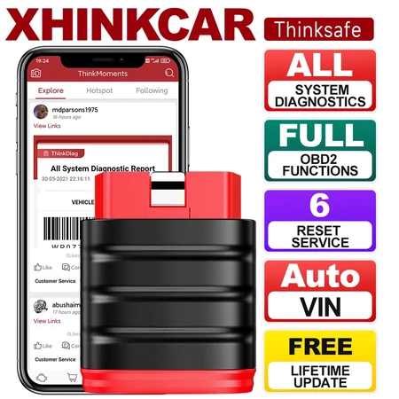 THINKCAR Thinksafe Bluetooth OBD2 Scanner Full System Car Scanner Diagnostic Tool Check Engine Code Reader With Oil EPB ABS