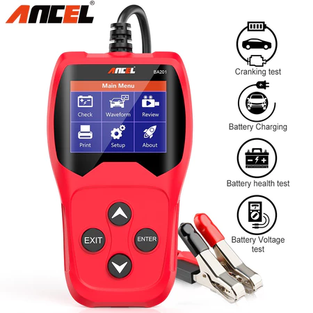 ANCEL BA201 Car Battery Tester 12V 100-2000CCA Battery Load Cranking Charging Circut Tester Digital Analyzer Battery Tools