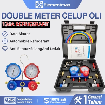 Paket Komplit Isi Freon AC Mobil R134a AC Rumah Kulkas Double Manifold Brass Double Manifold Multi One Cool Pengisian Gas Dingin Ac Mobil Elementmax Store