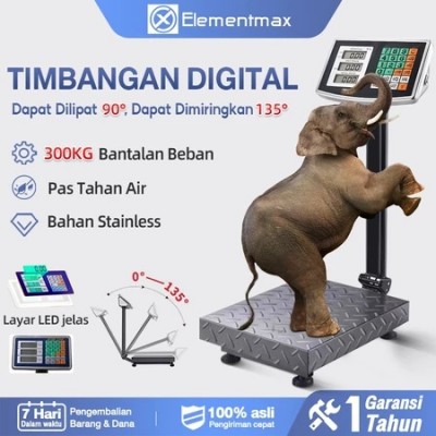 Timbangan Duduk Digital Kapasitas 300kg / Timbangan Barang 150kg / Timbangan Buah Digital / Stainless Electronic Platform