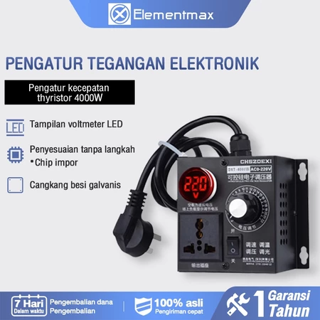Regulator Kecepatan Variabel Kipas Motor Bor Listrik 4000W Daya Tinggi Thyristor Regulator Tegangan Elektronik 220V