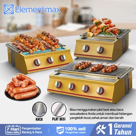 Kompor Sosis Bakar Sate Bakar 2-3-4-6 Tungku/BBQ GRILL Paket Regulator Gas Kompor Panggang Termurah