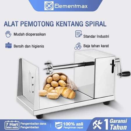 Alat Pemotong Kentang Spiral Stainless Steel Otomatis Twisted Quick Potato Cutter French Fry Slicer Kentang Tornado Murah