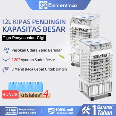 Elementmax Air Cooler Kipas Pendingin Portable Air cooler dengan 130L Dengan Ice Box Putih Ice Conditioner Pendingin Ruangan Penyejuk