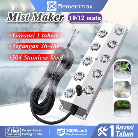 Mist Maker Ultrasonic 6/10 mata Pengkabut Pengembun Mesin Kabut Humidifier Pembuat Embun Fogger Fog Uap Elementmax Store