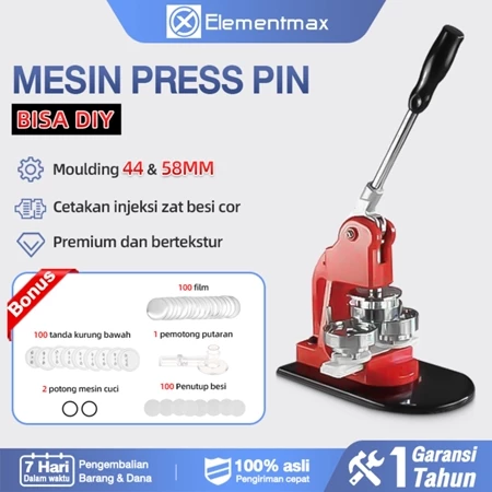 Mesin Press Pin Paket Usaha Red Talent Buttom Termasuk Moulding 44 & 58 mm Import Murah Awet Mesin Red Talent 2 Elementmax Store