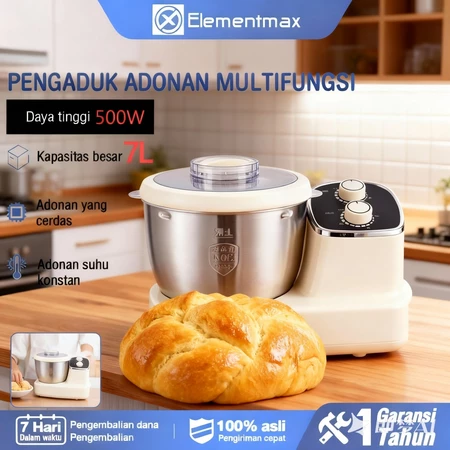 Pengaduk adonan multifungsi Dough Mixer Mesin Pengaduk Adonan 7 Liter Uleni adonan - bangunkan adonan - naikkan Elementmax