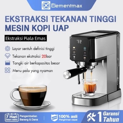 Mesin Kopi Espresso 20 Bar Ottura Layar Sentuh Espresso Coffee Machine / Smart Automatic Grinder Kopi Elektrik Elementmax Store
