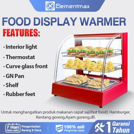 Food Display Warmer 35 ~ 80 °C / Showcase Penghangat Makanan / Etalase Penghangat Makanan Display Showcase