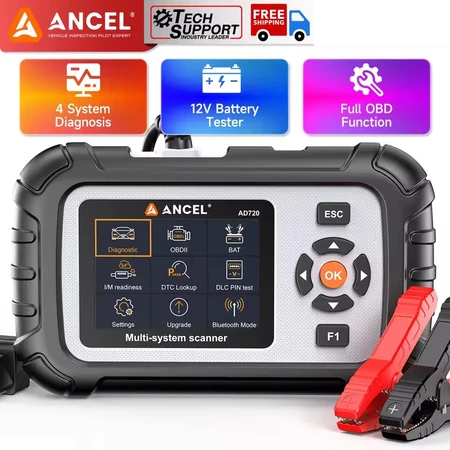 ANCEL AD720 OBD2 Car Scanner SRS ABS Transmissoin Engine System Code Reader Battery Tester OBD ODB 2 Automotive Diagnostic OBD Store