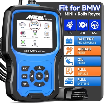 ANCEL BM700 Pro OBD2 Scanner untuk BMW / MINI Semua Sistem EPB SAS Airbag TPMS Oil Reset Injector Coding Auto Vin Car Diagnostic