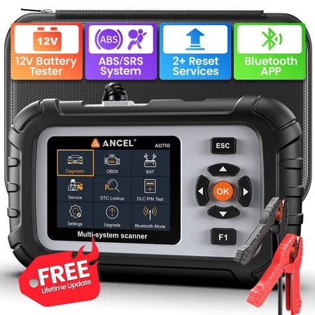 ANCEL AD710 OBD2 Scanner ABS SRS Engine Code Reader Battery Tester Scanner Full OBD2 Diagnostic Tool with ABS Bleeding EPB Reset OBD Shop