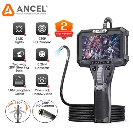 ANCEL AN301 HD1080P Auto Industrial Endoscope Camera IP67 Waterproof 6.2mm Camera Borescope Lens Pipe Sewer Inspection Tools