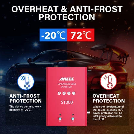 ANCEL S1000 Car Smoke Leak Detector Test Automotive Pipeline Smog Generator Detect Fluorescent Agent Oil EVAP System Testing