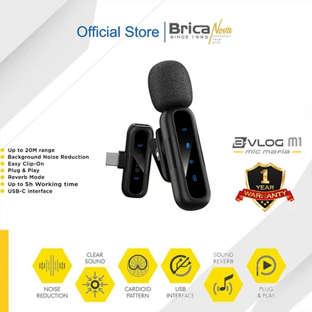 Brica B-VLOG M1 Wireless Microphone - Clip On Mic Vlog - BVLOG Brica Online Store