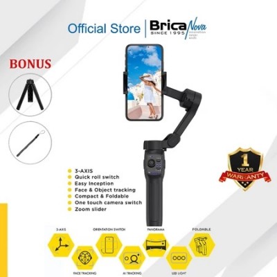 Brica B-Steady 2 Pocket Lite - B-Steady 2 Pocket Lite - 3-AXIS Smartphone AI Gimbal Stabilizer - Black - BS2 Lite Brica Store