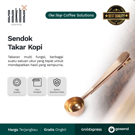 Sendok Takar Kopi 2in1 Stainless Alat Seduh Coffee Maker Penjepit Clip Coffe Bean Sakha Official Shop