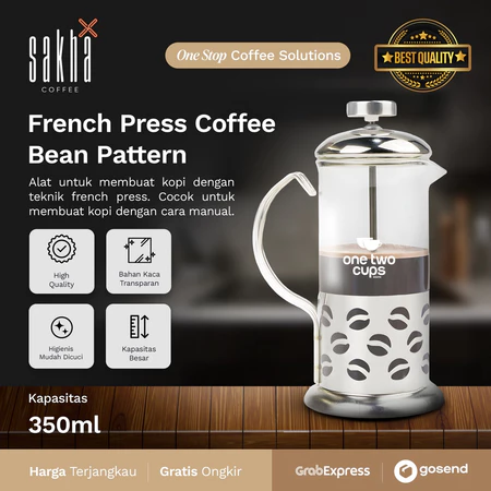 French Press Coffee Maker Saringan Kopi Manual Brew Coffe Pot 350ml Arabica Robusta Bean Sakha Coffee Shop